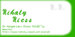 mihaly miess business card